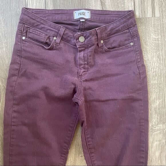 Revolve PAIGE Verdugo Ankle Vamp Red Purple Skinny Jeans - Picture 7 of 9